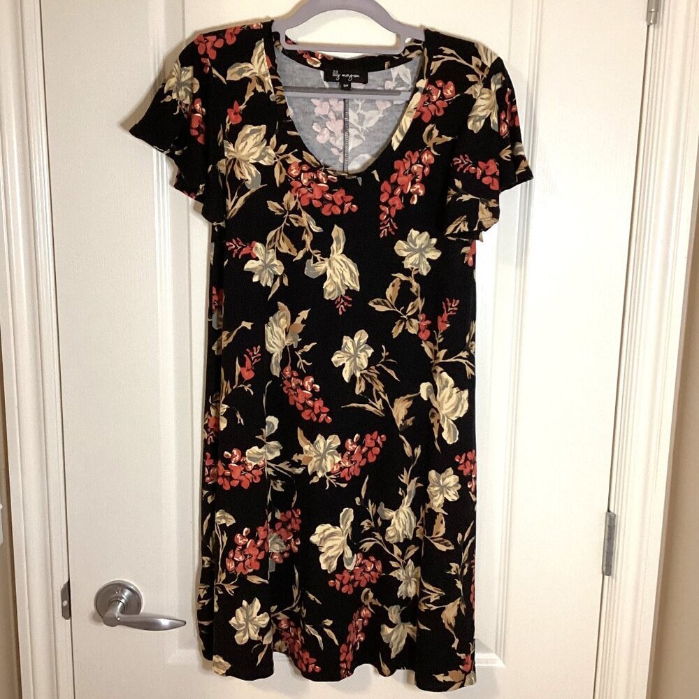 Lily Morgan Floral Mini Dress Size S/P Flowy Stretchy Business Casual Loose Fit